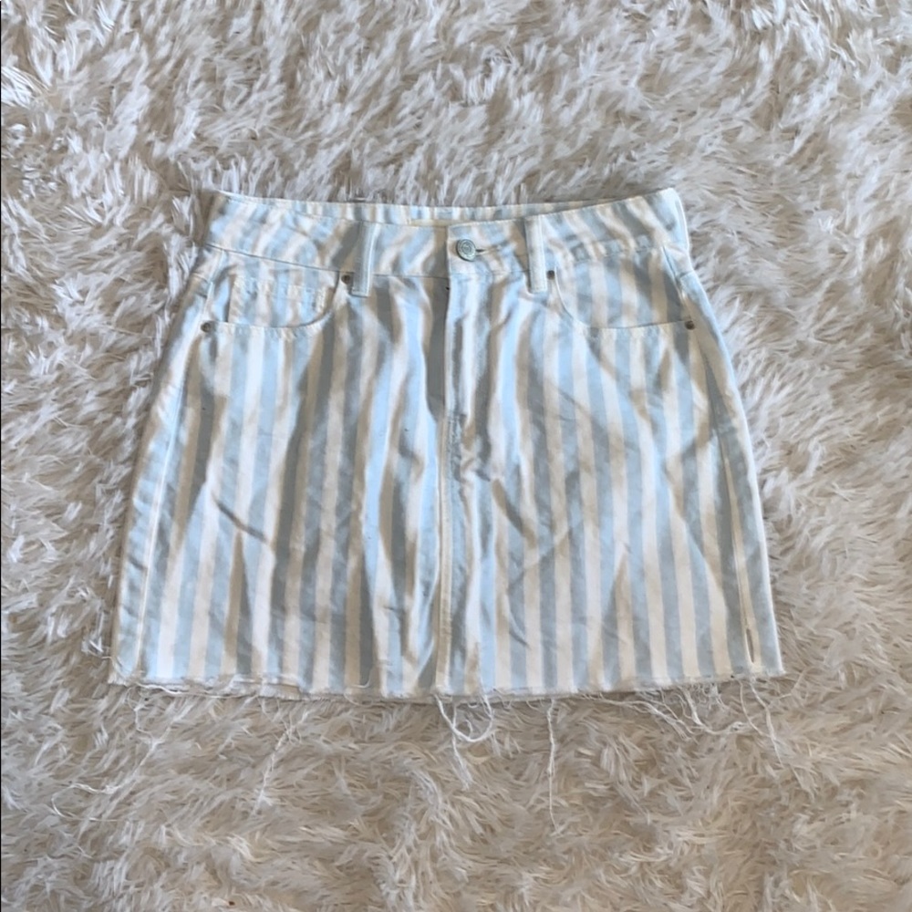 Blue and white pacsun mini skirt